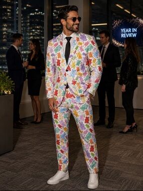 GUMMY BEARS MEN'S PARTY COSTUMES-THEME PARTY SUIT SET-BLAZER PANTS